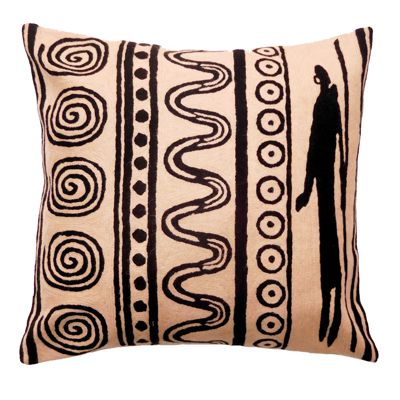 African Maasai Kashmir Cushions  CREAM 45cm x 45cm (18 x 18 inches)