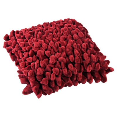 Dreamweavers Chamois Colour Pebble Cushions Cherry Red