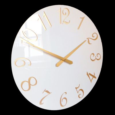 French Numbers White & Gold Wall Clock 35cm (13.75) Diameter