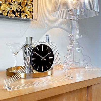 Louis Ghost Mantel Clock Black Dial H8.5 (21.5cm) x W14 (36cm) x D2.5 (6.5cm)