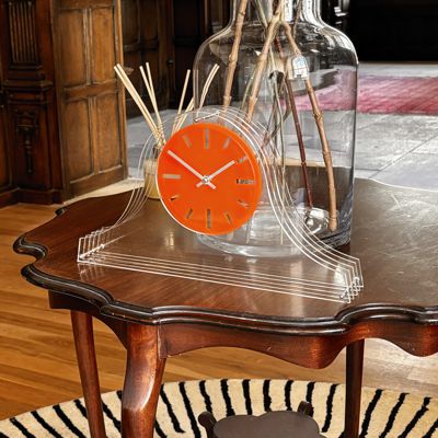 Louis Ghost Mantel Clock Orange Dial H8.5 (21.5cm) x W14 (36cm) x D2.5 (6.5cm)