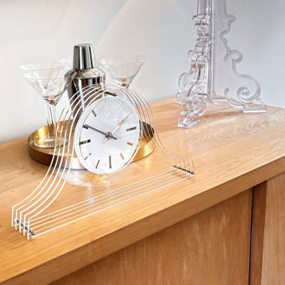 Louis Ghost Mantel Gloss Clock White Dial H8.5 (21.5cm) x W14 (36cm) x D2.5 (6.5cm)