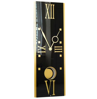 Rockafella Black and White Gold Pendulum Clock BLACK H530mm(21) x W180mm(7) x D50mm(2)