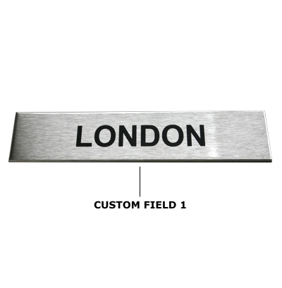 Custom Brushed Stainless Steel Sign 17cm x 4cm