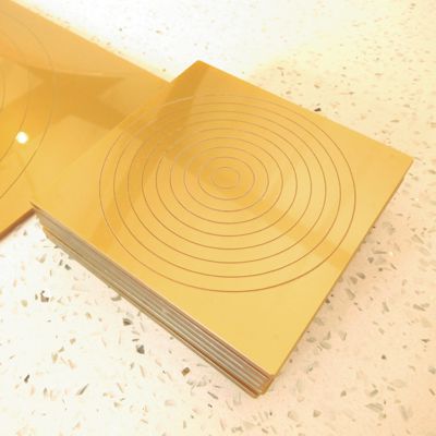 Gold Gloss Circlets Coasters and Placemats 10cm x 10cm SQUARE COASTER GOLD