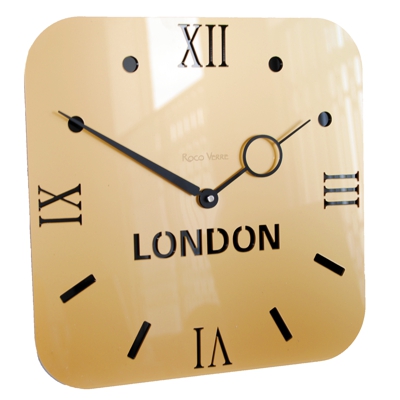 Gold  Acrylic Time Zone Clock Single H31cm x W31cm