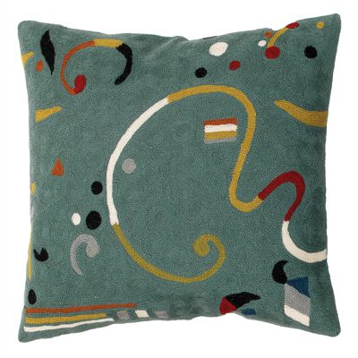 Zaida Kandinsky Teal Ribbon Cushion 18” 45cm x 45cm (18 x 18 inches)